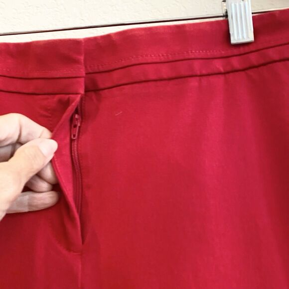 Talbots Women’s Tipped Bi Stretch Ankle Pants 16 Petite Red Casual Stretch - Picture 6 of 15